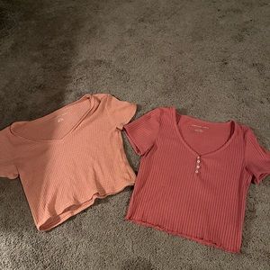 two small american eagle crop tops